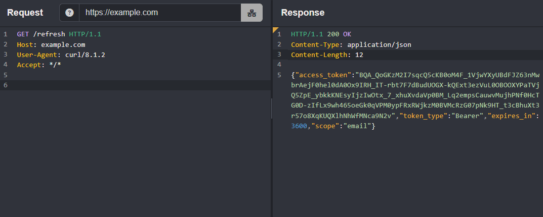 Creating the test response.