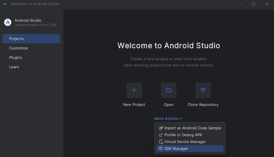 List of connected Android devices.