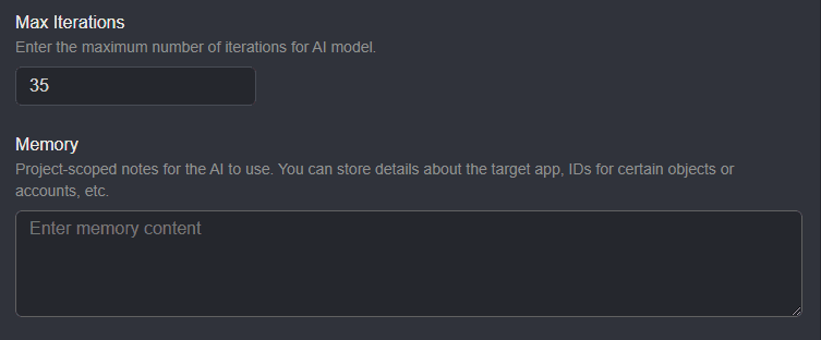 Additional Shift settings.