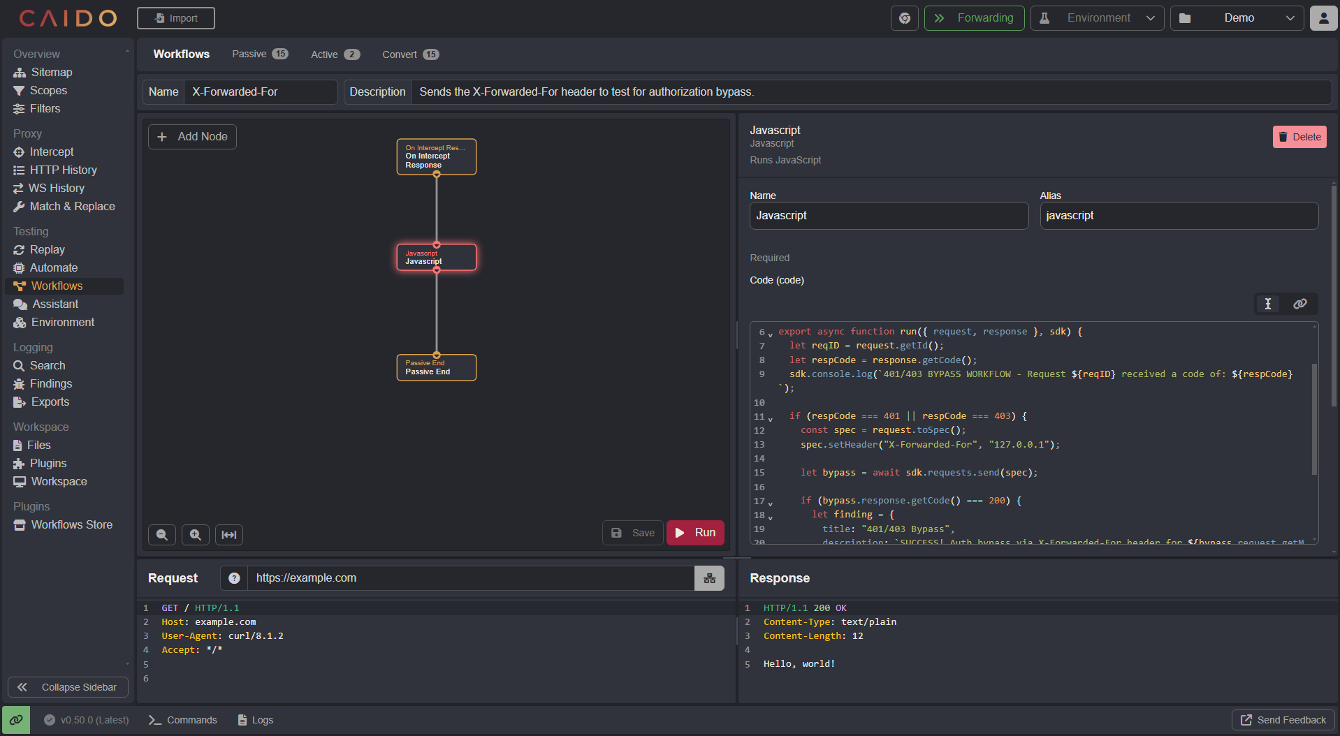 The Workflows interface.
